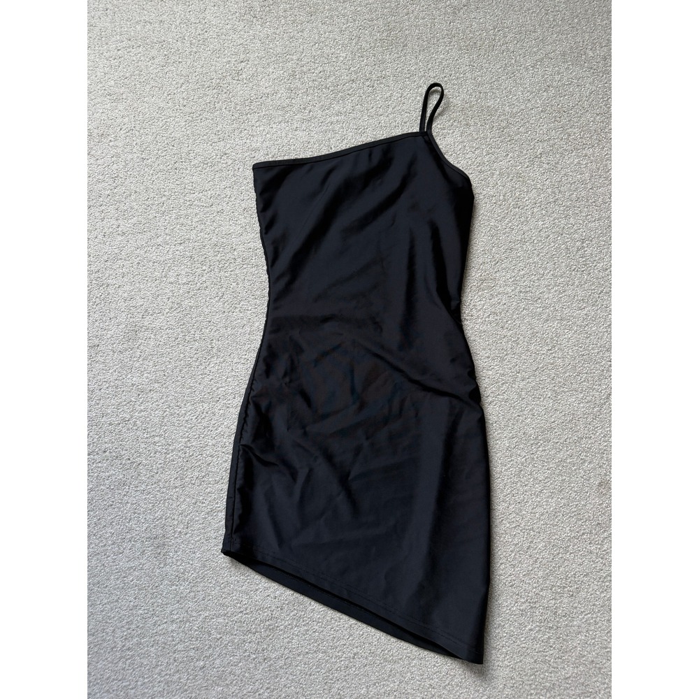 Superdown Bodycon Dress Size S Black One Shoulder Asymmetrical Hem